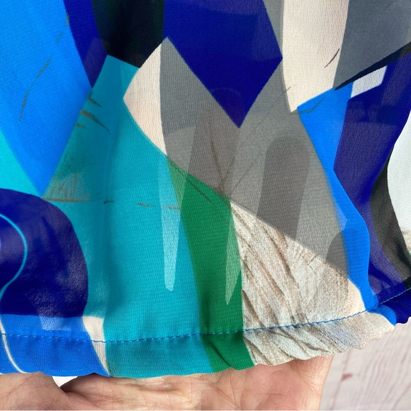 Vintage Teddi Of California Size 16 Cinch Hem Sheer Top Dolman Sleeve Chiffon - Picture 9 of 10